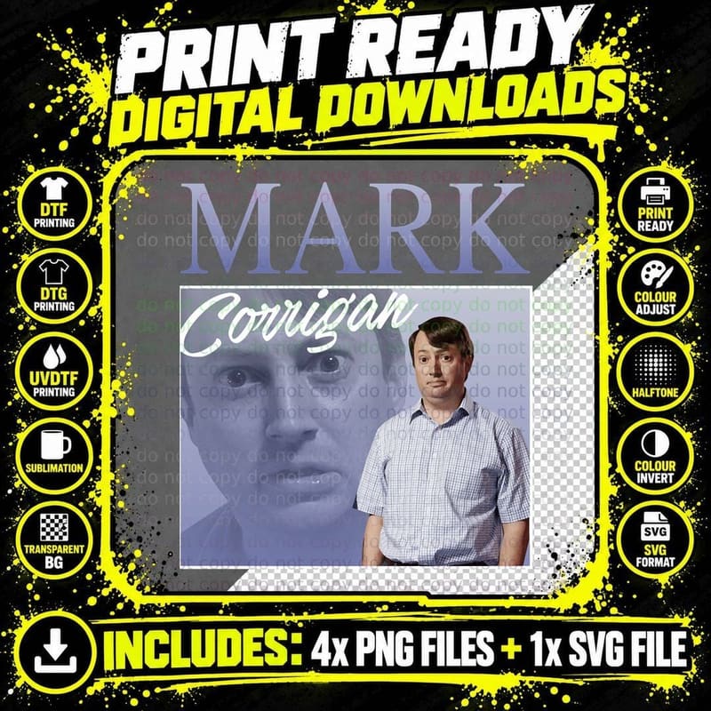 Mark Corrigan Homage T-Shirt, Retro Graphic Gift Png SVG Digital Bundle