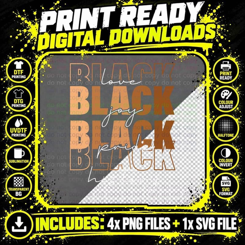 Melanin Shirts for Black Women Black History Month Retro Png SVG Digital Bundle