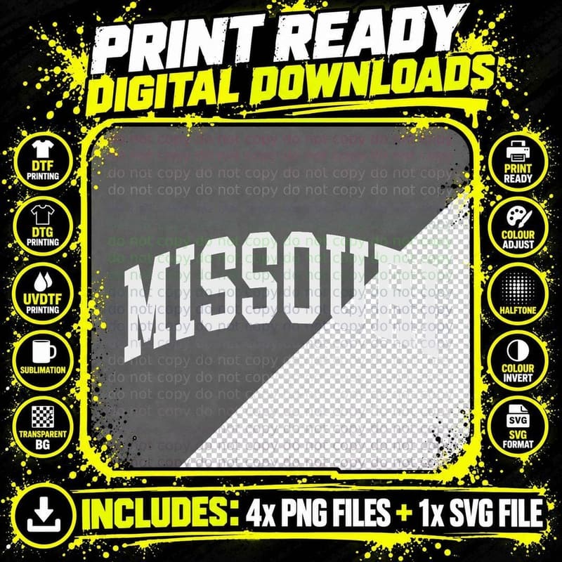 Missouri - Throwback Design - Classic T-Shirt Png SVG Digital Bundle