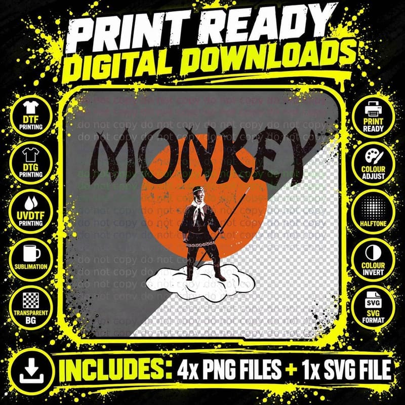 Monkey Magic Classic Retro 1980's Cult Hit T-Shirt Png SVG Digital Bundle