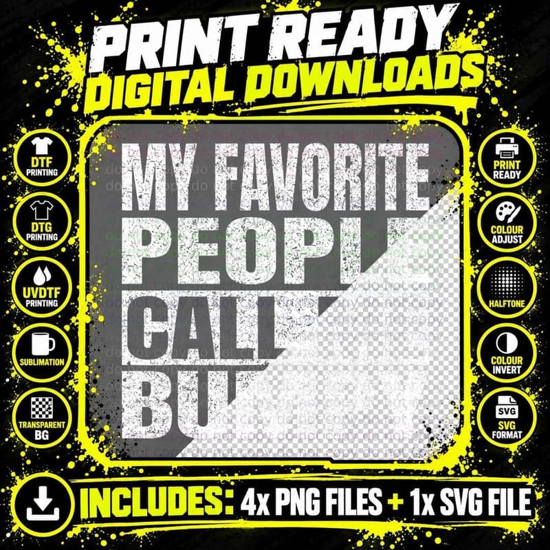 My Favorite People Call Me Bumpy Men Vintage Fathers Day Png SVG Digital Bundle
