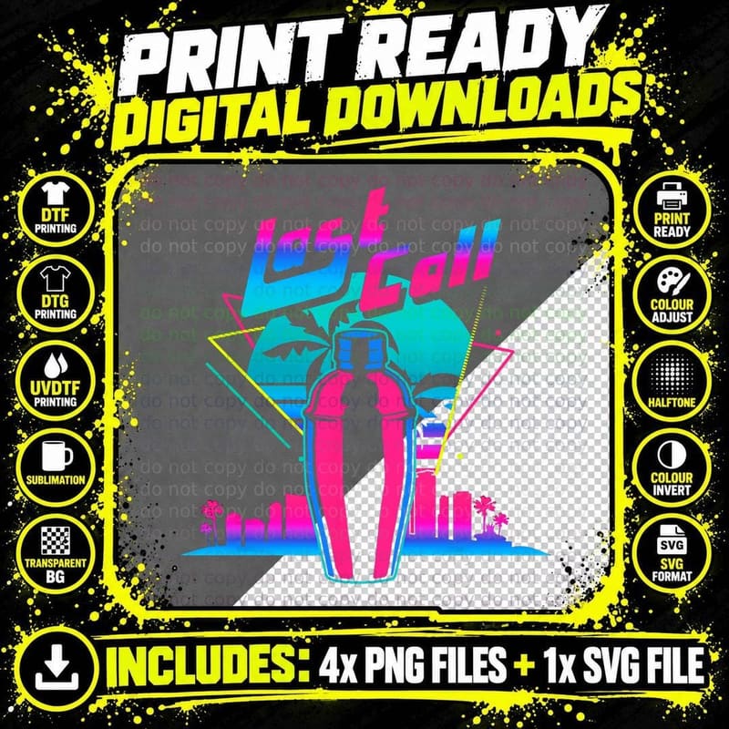 Neon Vaporwave Retro T-Shirt, Let's Go Tee Png SVG Digital Bundle