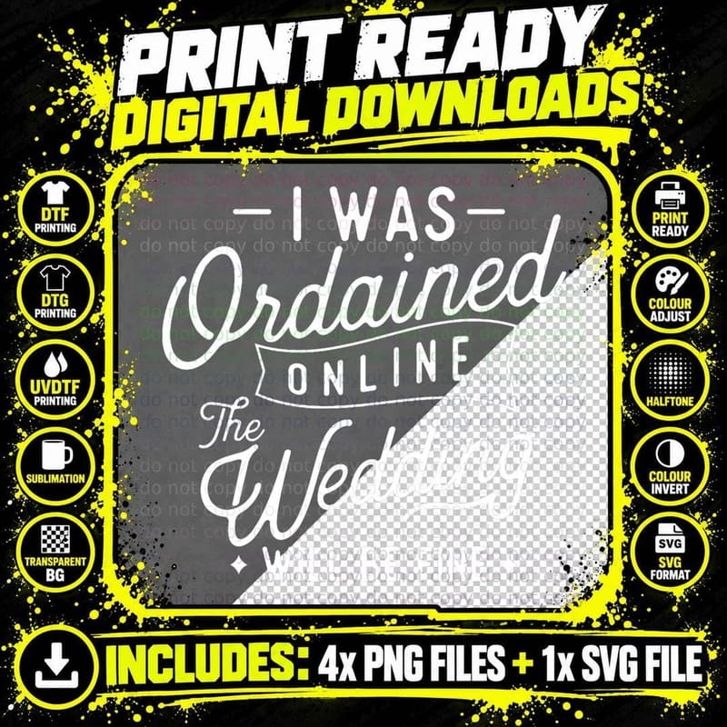 Online Ordained Minister T-Shirt - Classic Fit Png SVG Digital Bundle