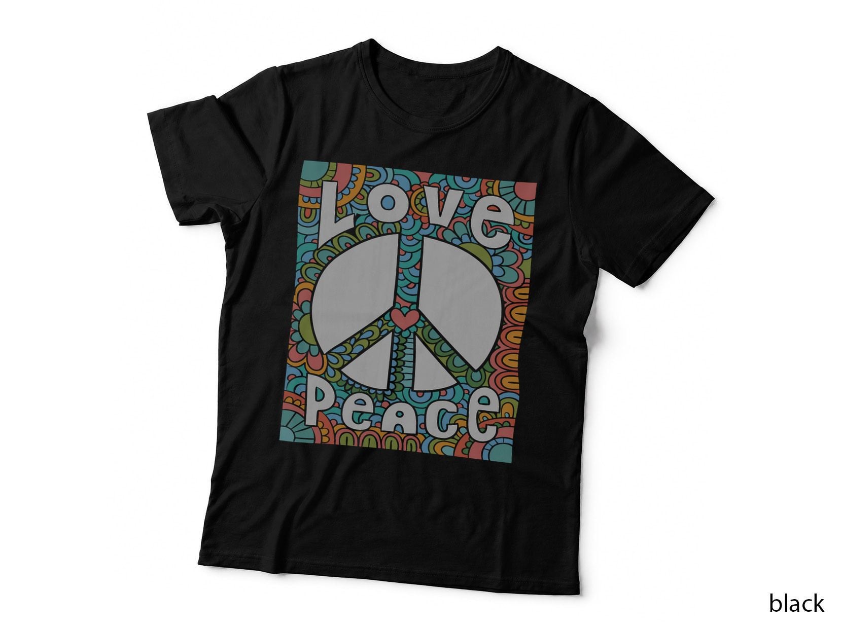PEACE SIGN LOVE T Shirt 60s 70s Tie Die Hippie Costume Shirt