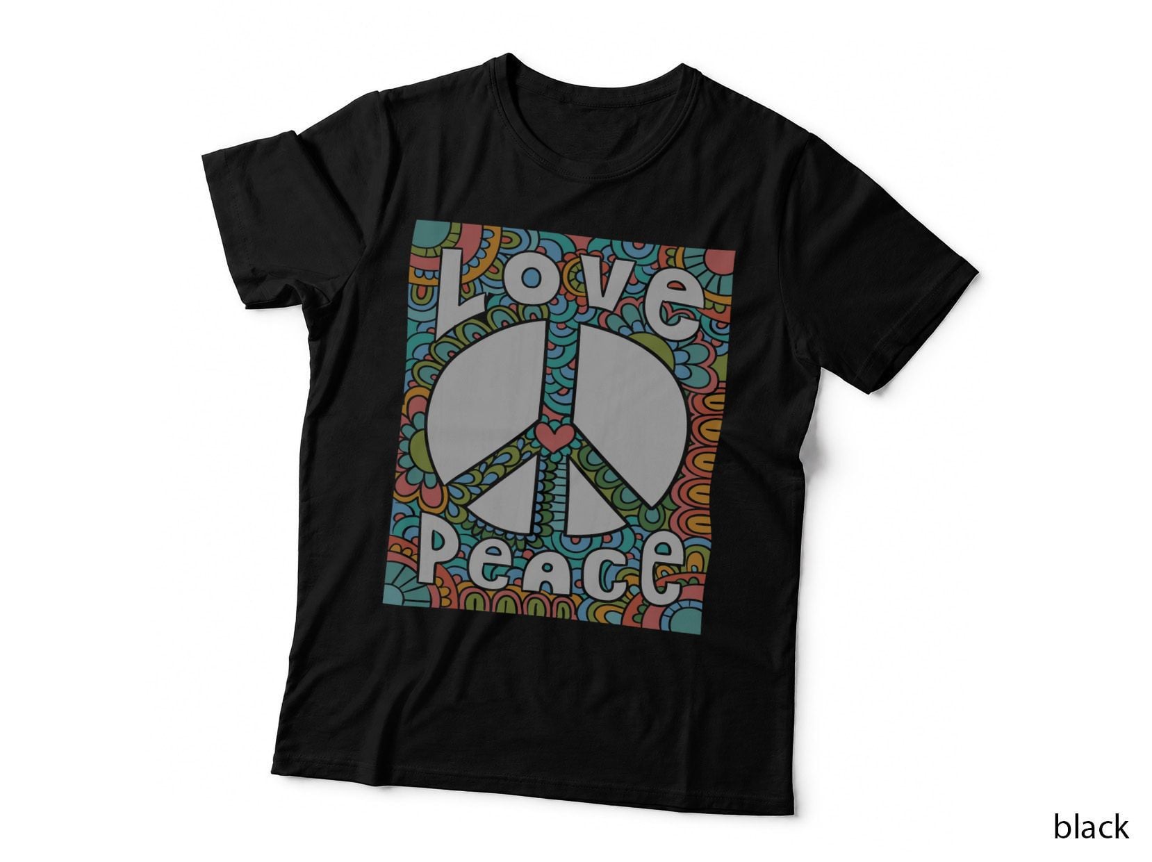 PEACE SIGN LOVE T Shirt 60s 70s Tie Dye Hippie Costume Shirt