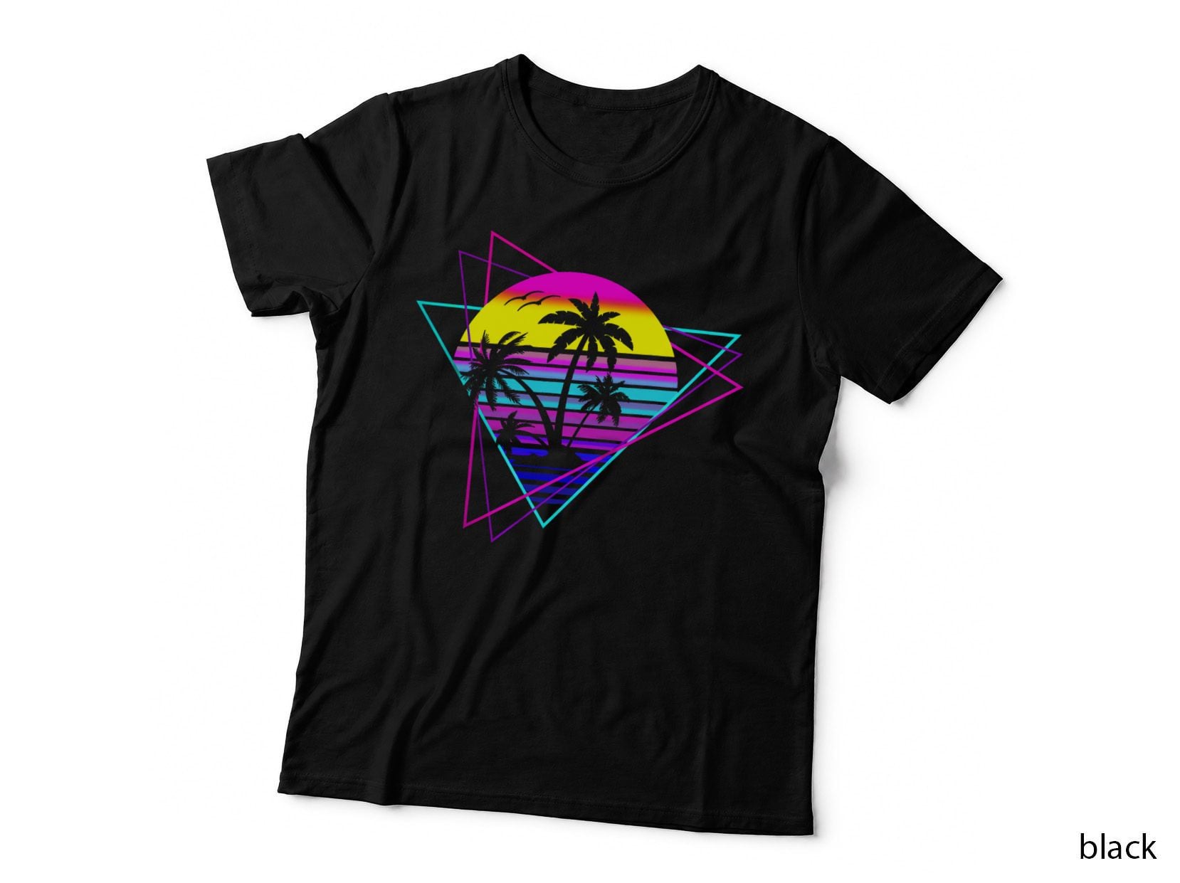 Palm Tree Retro Palm Tree 80s Eighties Summer Vacation Beach T-Shirt