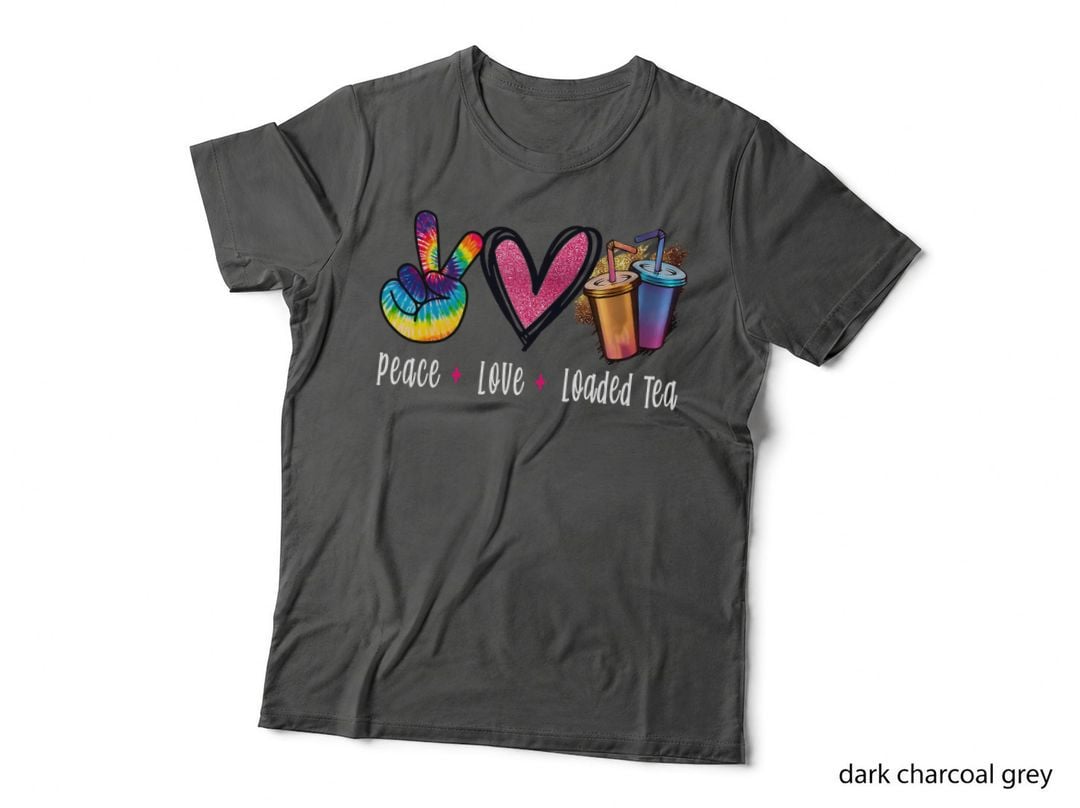 Peace Love Loaded Tea Retro Vintage Tea Lover T-Shirt
