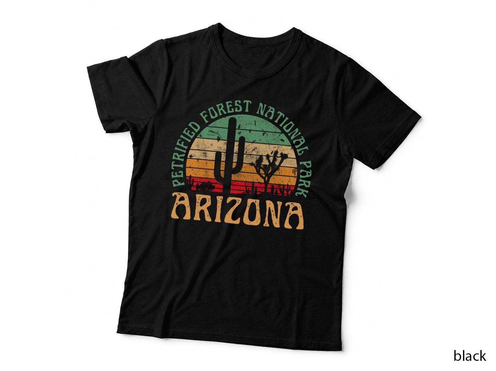 Petrified Forest National Park Arizona Desert Retro Sunset T-Shirt