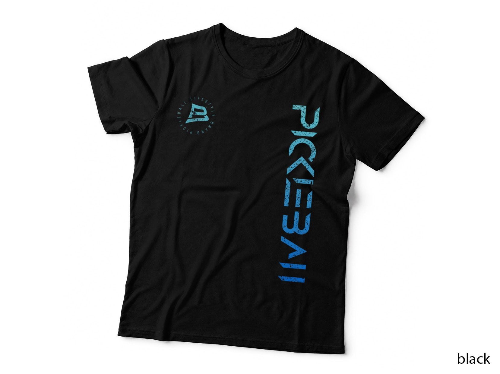 Pickleball Distressed Blue Gradient Casual Design T-Shirt