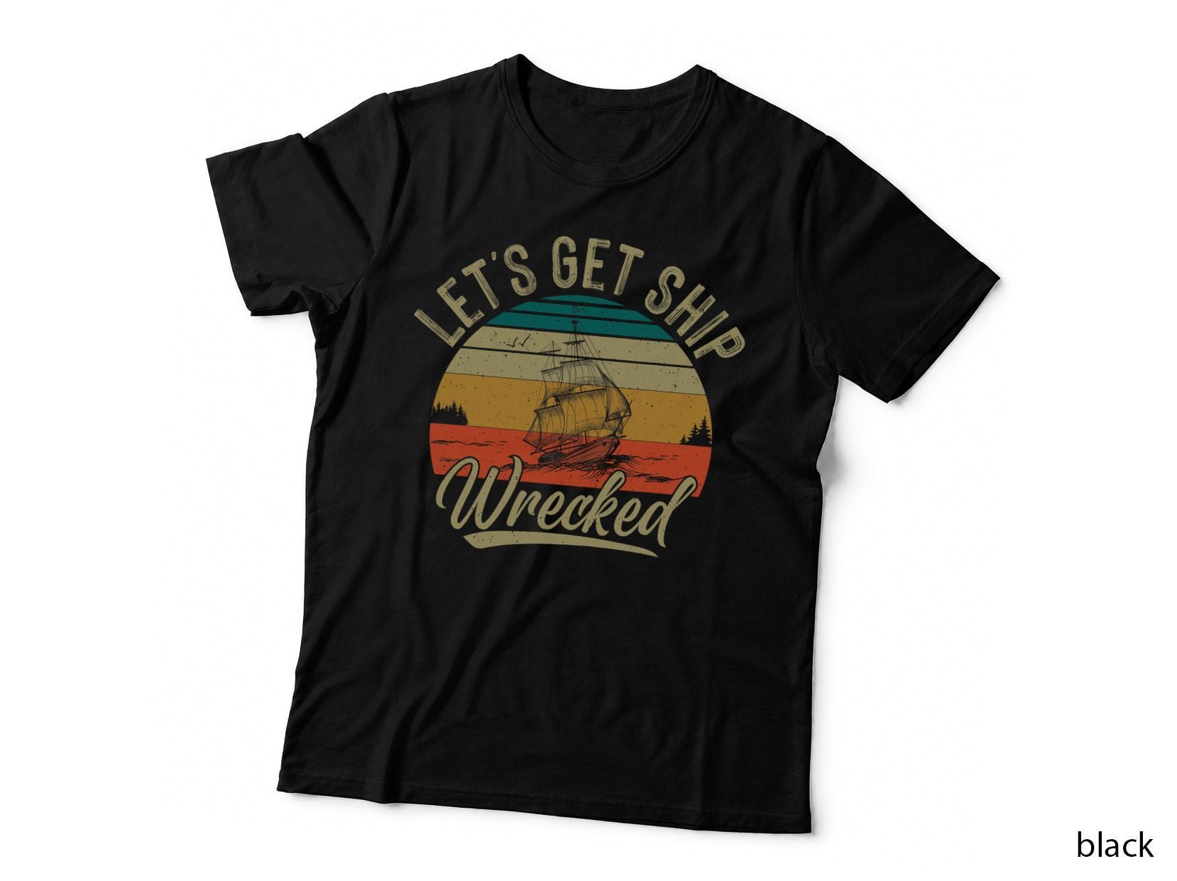 Pirate Let's Get Shipwrecked Vintage Pirate Ship T-Shirt