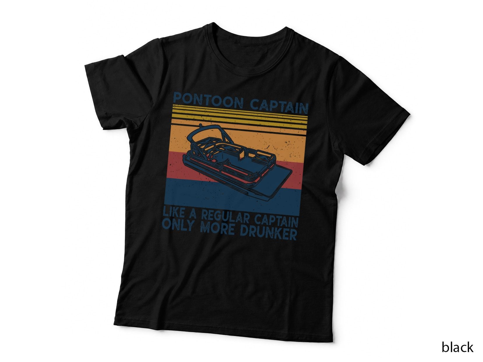 Pontoon Captain Like a Regular Captain T-Shirt Boat Vintage T-Shirt