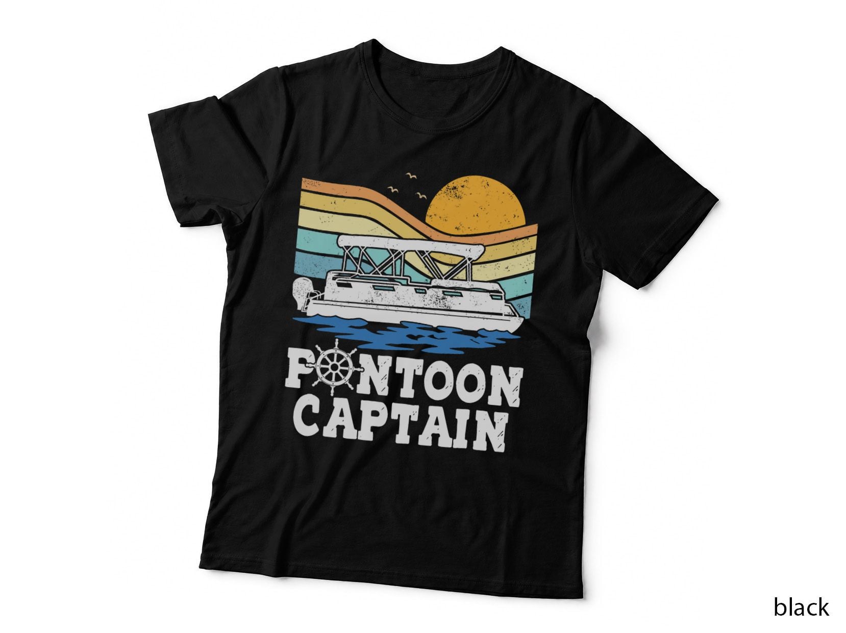 Pontoon Captain Vintage Pontoon Boat Boating Pontooning Gift T-Shirt