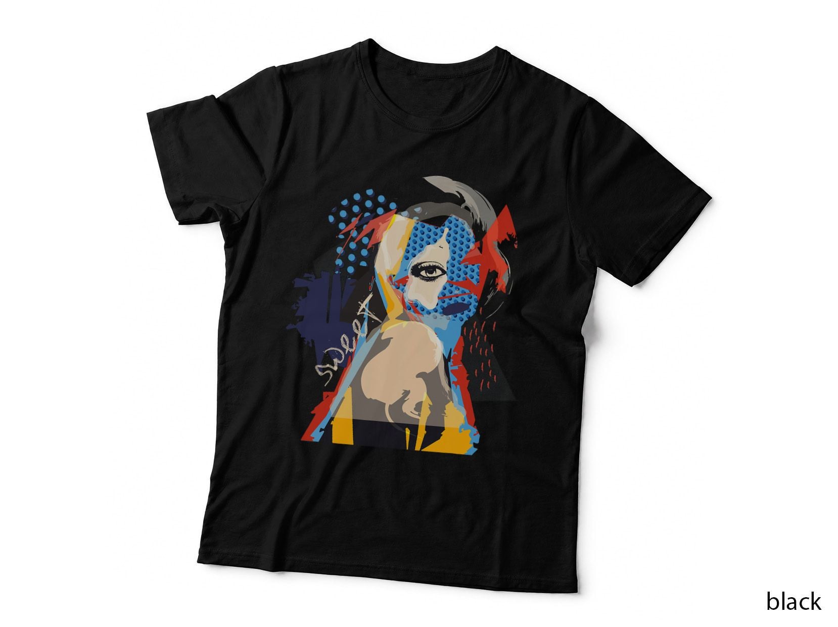 Pop Art Retro 60s Vintage Love Graphic Artist Portrait Woman T-Shirt