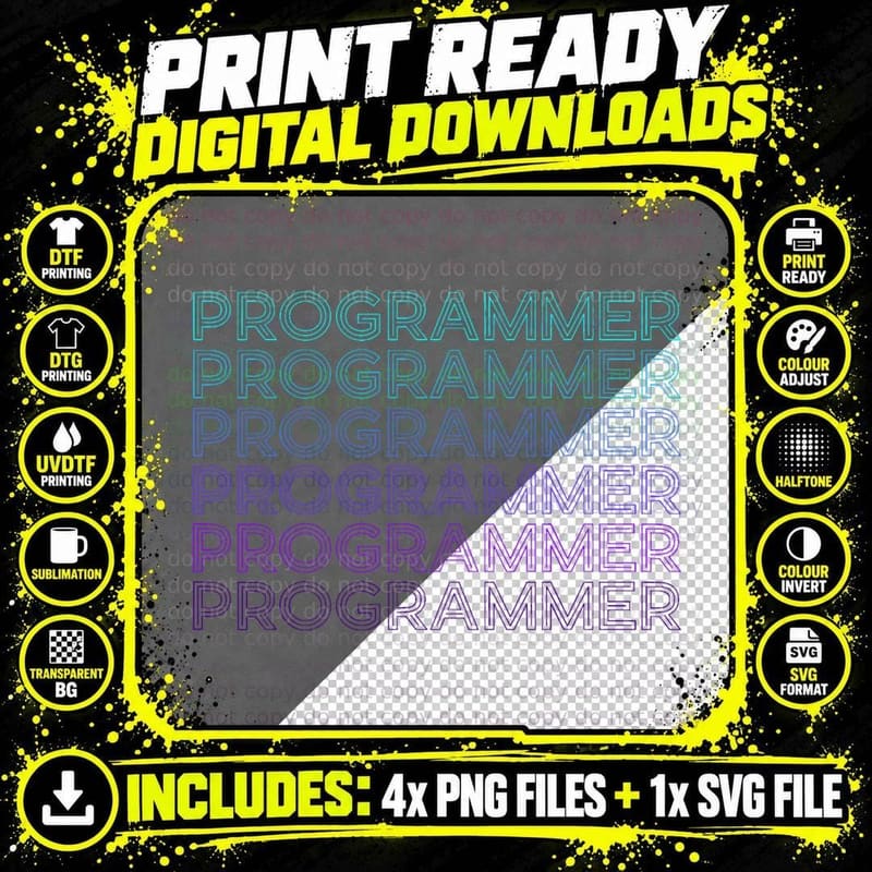 Programmer Code Coding Programming Retro T-Shirt Png SVG Digital Bundle