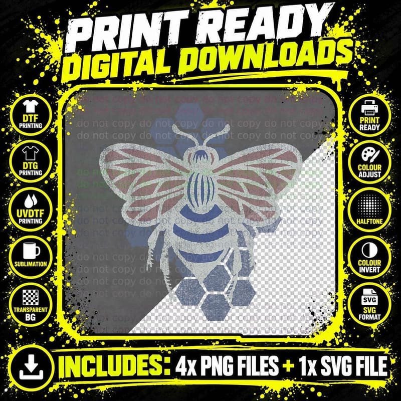 Retro Beekeeper T-Shirt - Vintage Save the Bees Bumblebee Png SVG Digital Bundle