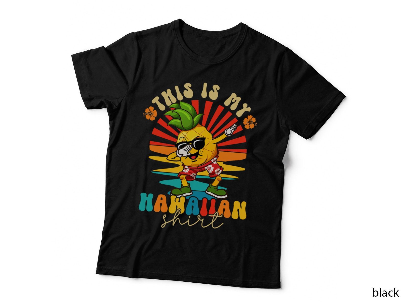 Retro Groovy Dabbing Pineapple Summer This Is My Hawaiian T-Shirt