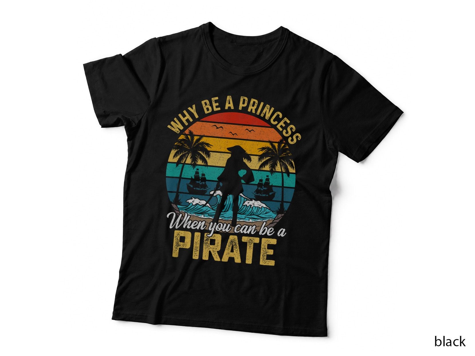Retro Pirates Women Pirate Princess Crossbones Girl, Vintage T-Shirt
