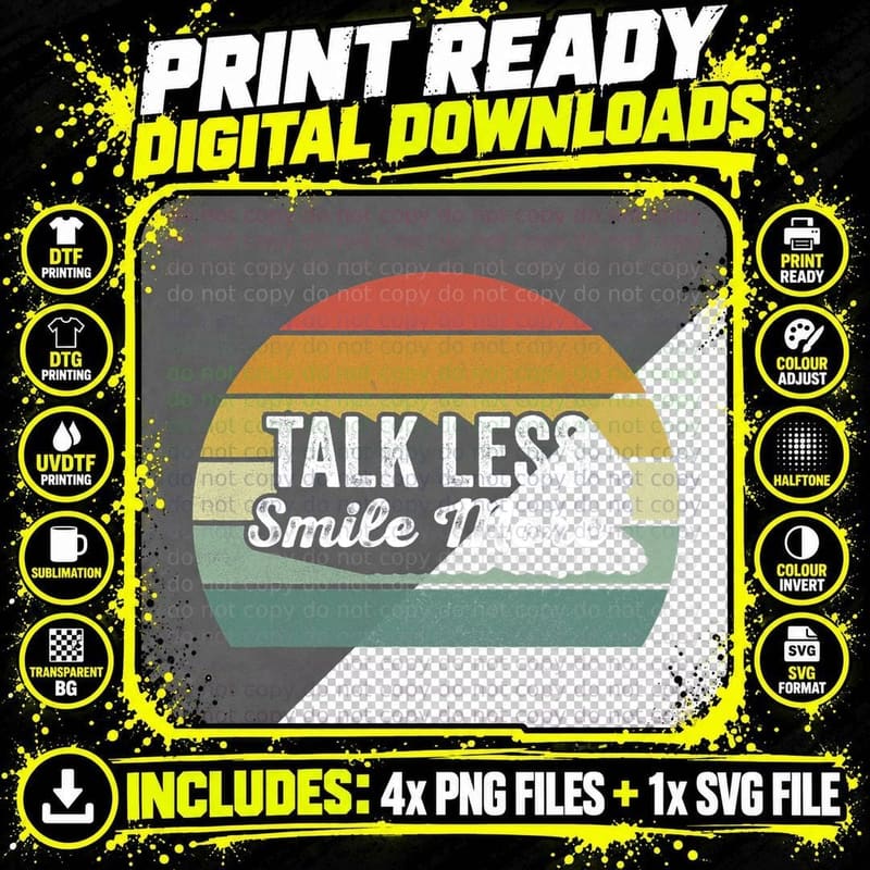 Retro Talk Less Smile More Shirt Historic Hamilton Quote Png SVG Digital Bundle
