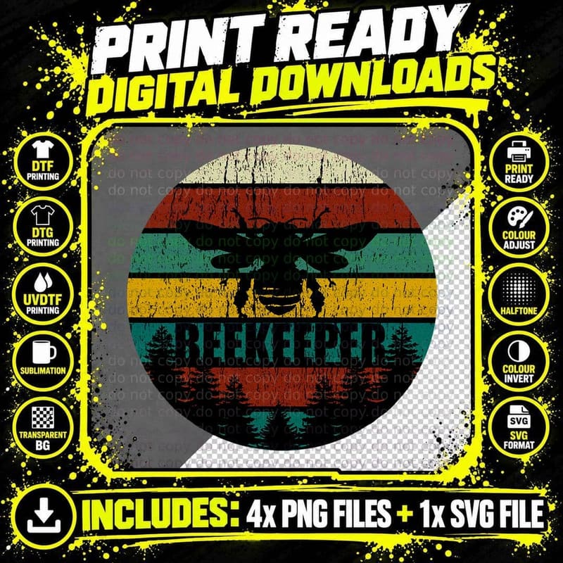 Retro Vintage Beekeeper T-Shirt Beekeeping Bee Tshirt Png SVG Digital Bundle