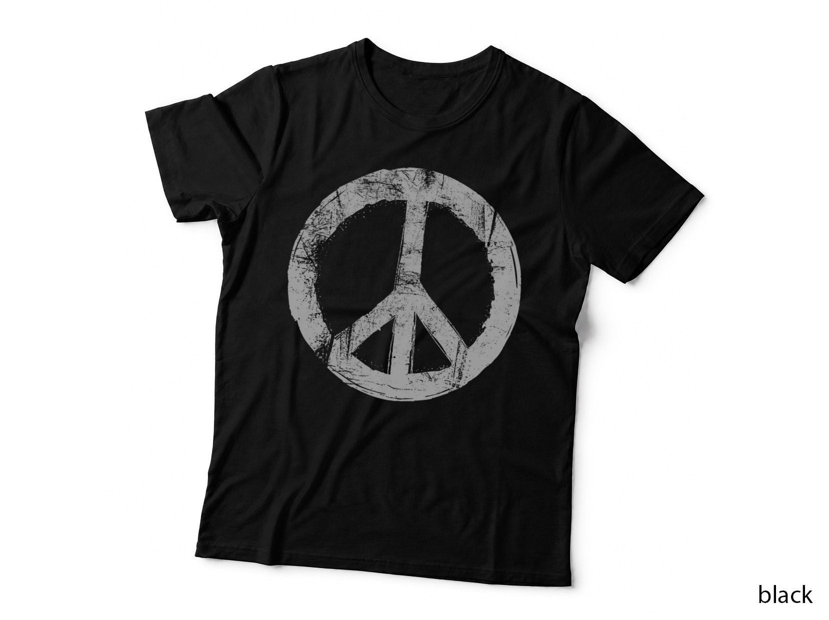 Retro Vintage Distressed Design Peace Sign T-Shirt
