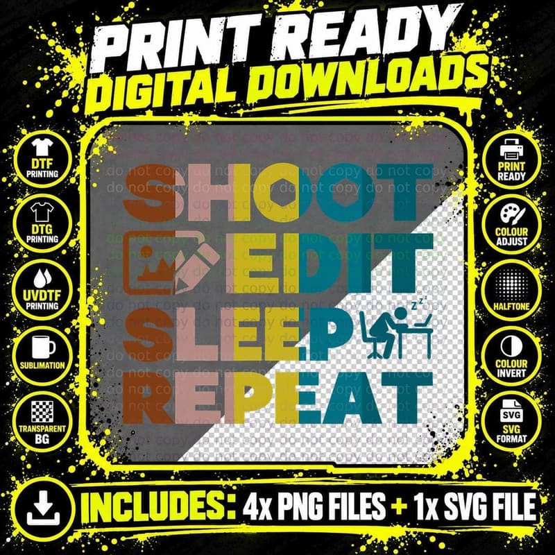 Retro Vintage Gift for Photographer - Photography - Png SVG Digital Bundle