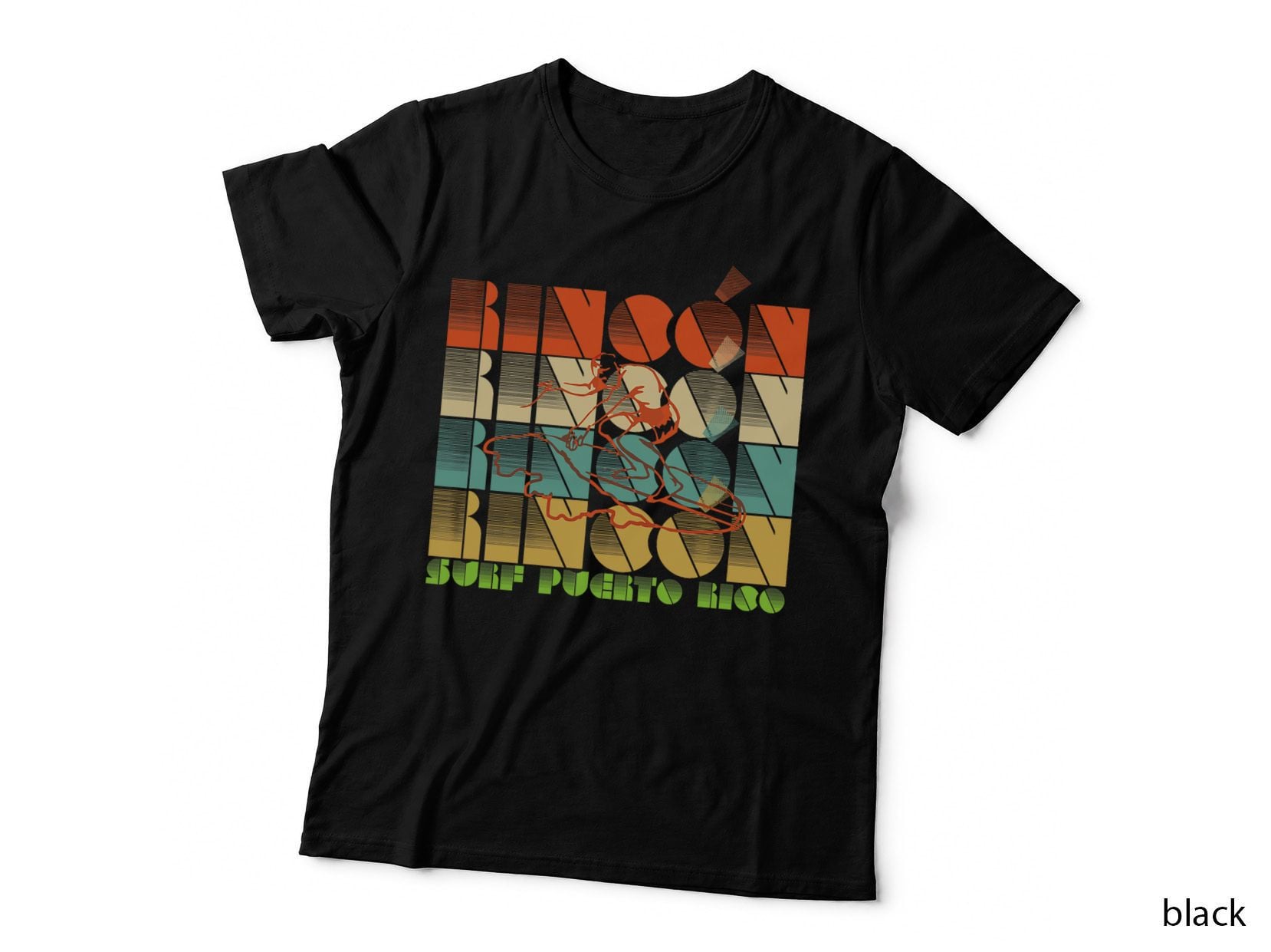 Rincon Puerto Rico Vintage Surfing Graphic T-Shirt