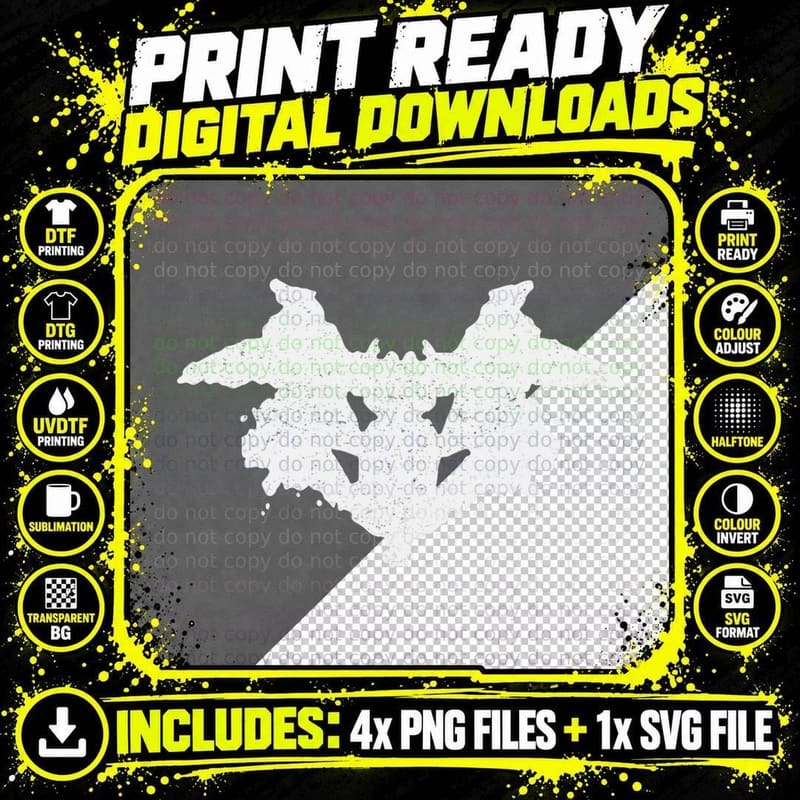 Rorschach Inkblot Test Psychology T-Shirt Vintage Png SVG Digital Bundle