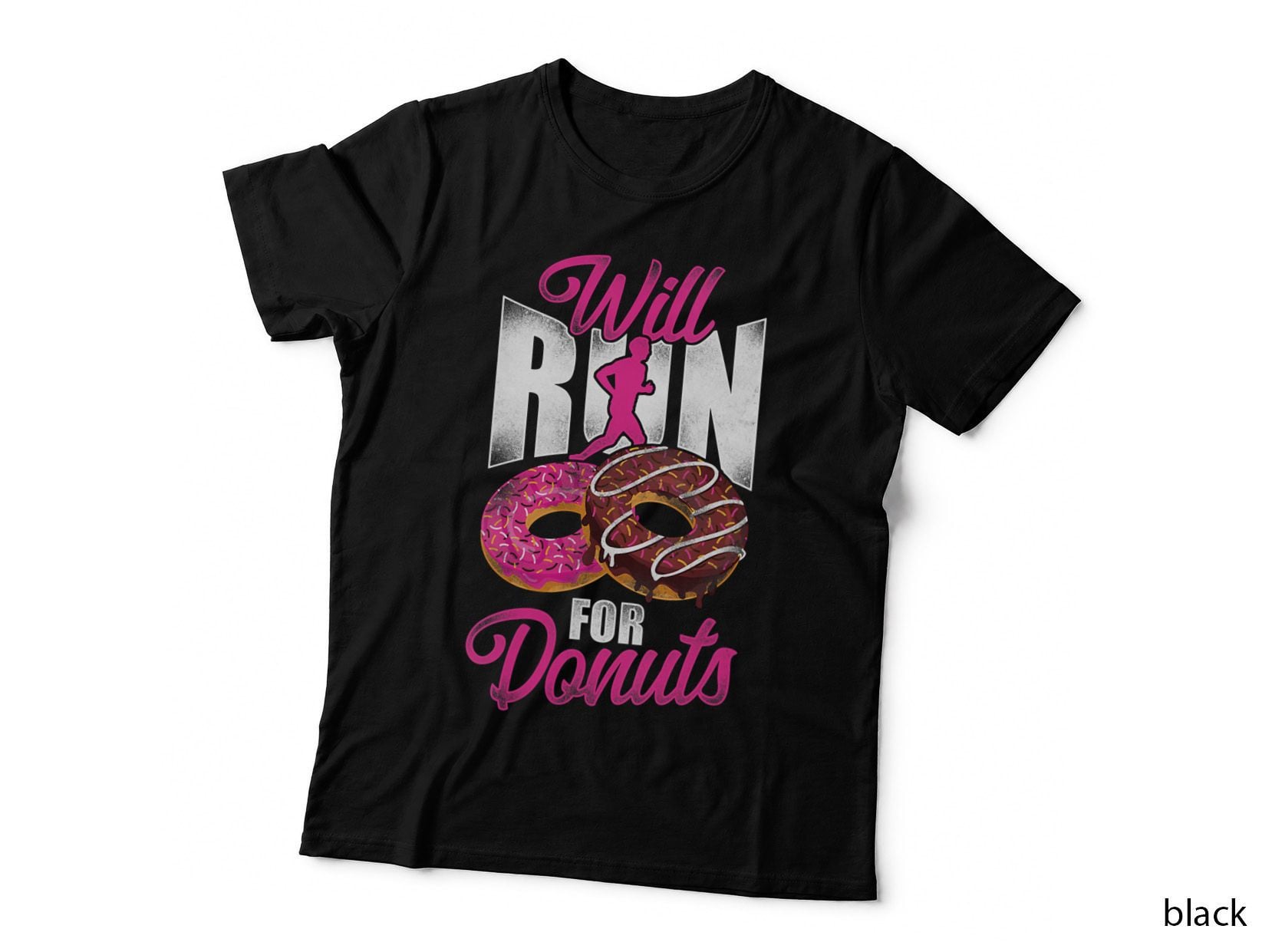 Running Runner Half Marathon Donut Vintage Will Run for, Throwback T-Shirt