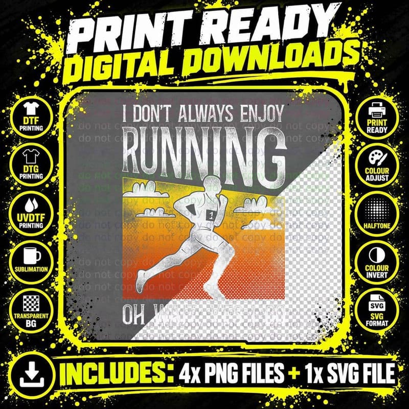 Running Runner Half Marathon Vintage I Don't Always Png SVG Digital Bundle