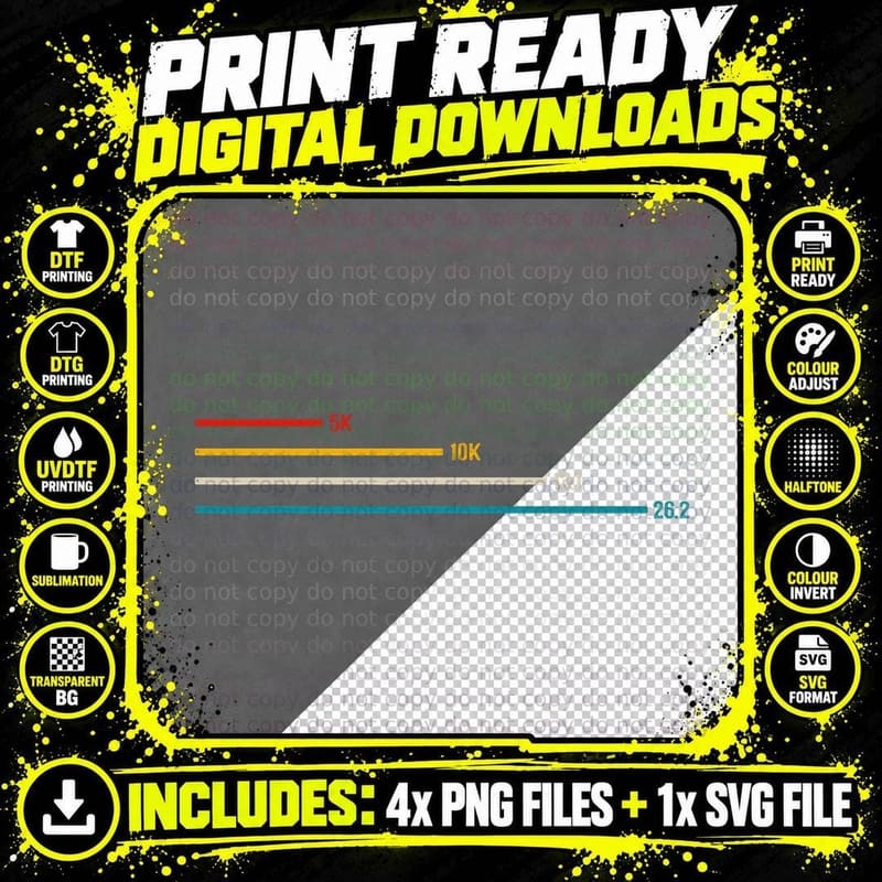 Running Vintage 26.2 Miles Marathoner Half Marathon Png SVG Digital Bundle