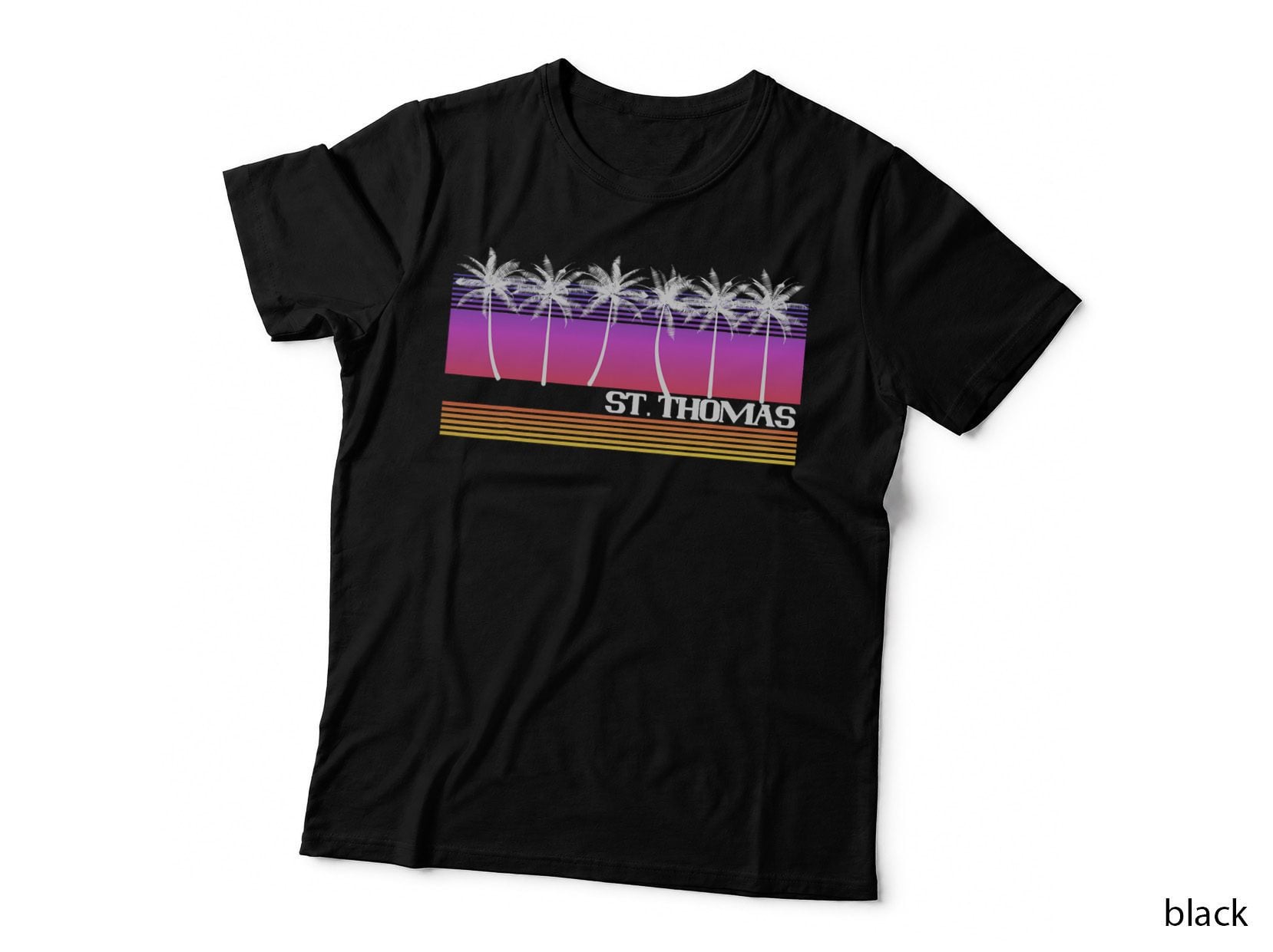 Saint St. Thomas Island Retro Vintage Beach Sunset 70's 80's T-Shirt