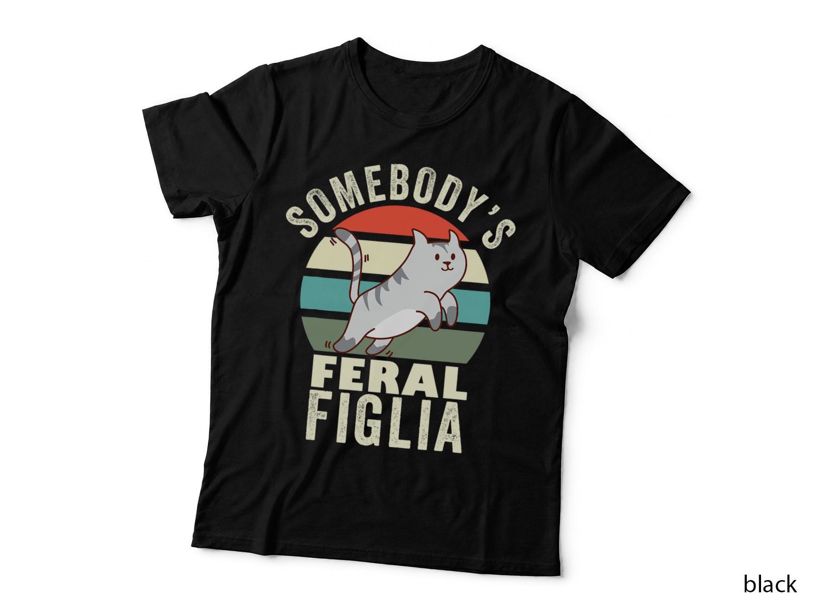 Somebody's Feral Figlia Italian Daughter Wild Family Retro T-Shirt