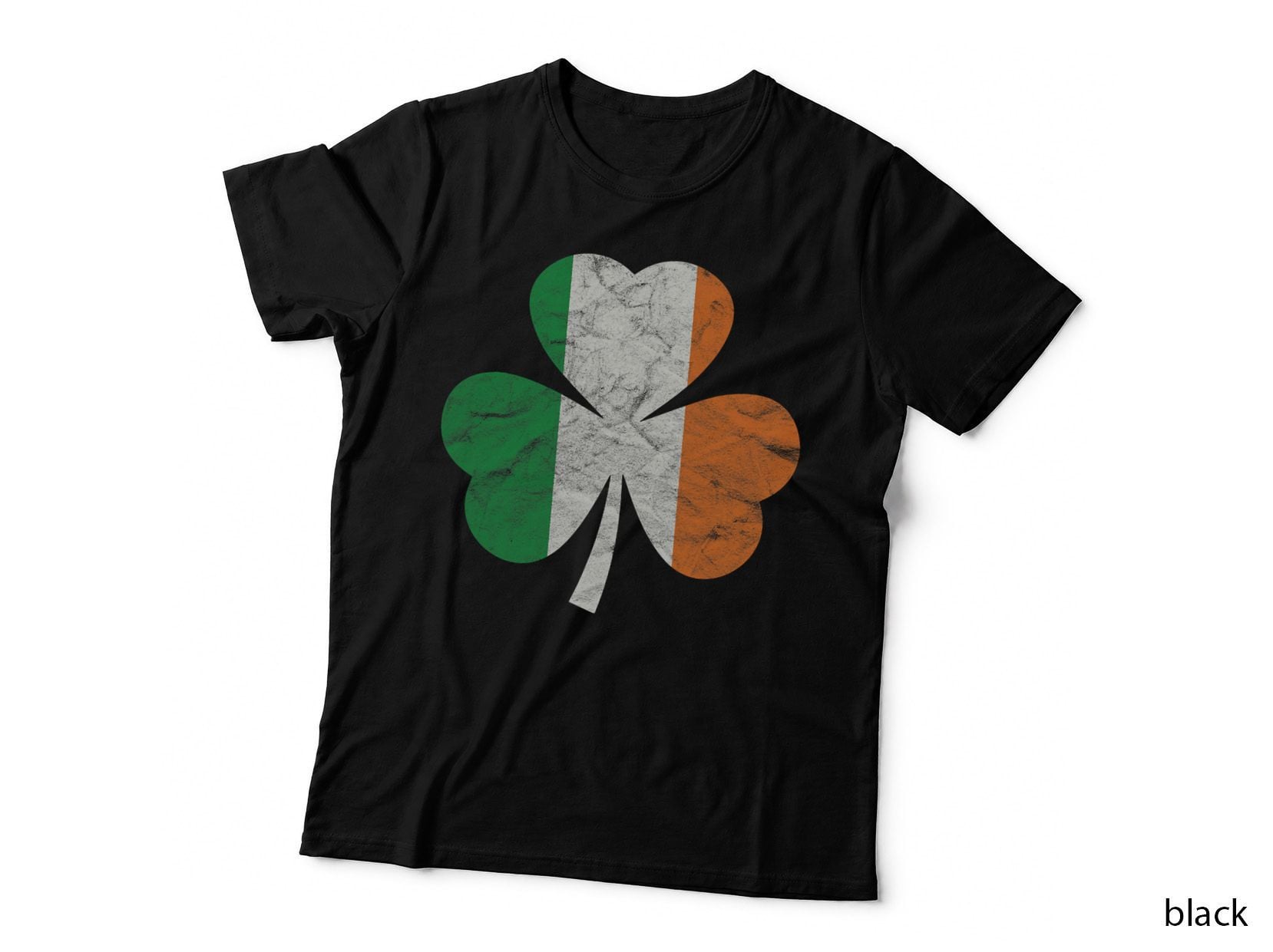 St Patricks Day Vintage Men's Ireland Shamrock Ireland Flag T-Shirt