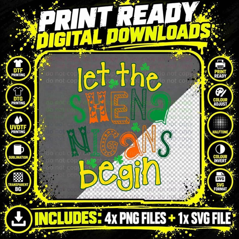 St Patricks Day Vintage Retro Saint Patricks Irish Png SVG Digital Bundle