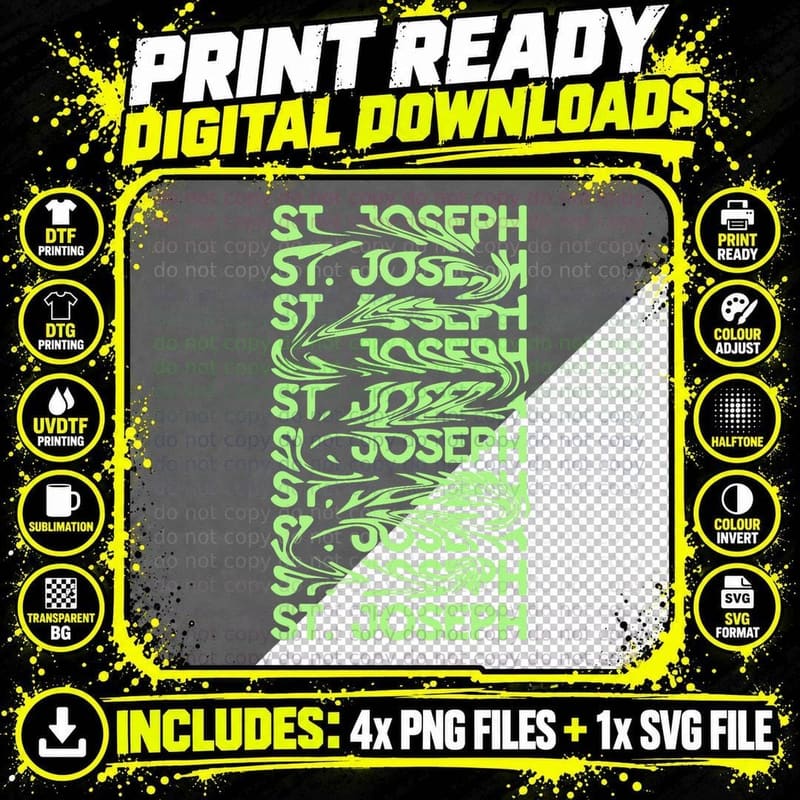 St. Joseph Missouri Vintage Psychedelic T-Shirt Png SVG Digital Bundle