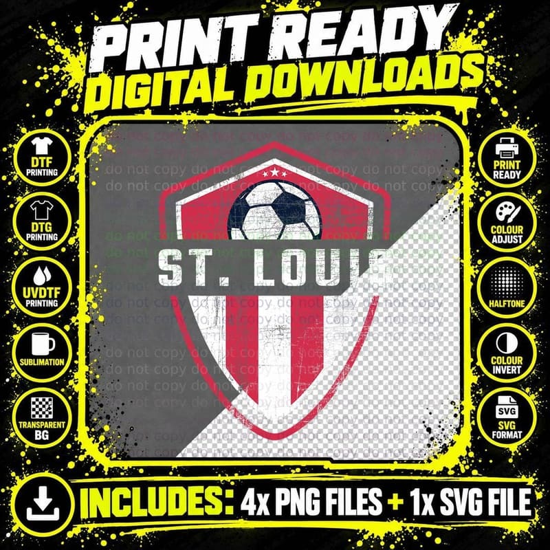St. Louis Designer Retro Vintage Badge T-Shirt Png SVG Digital Bundle