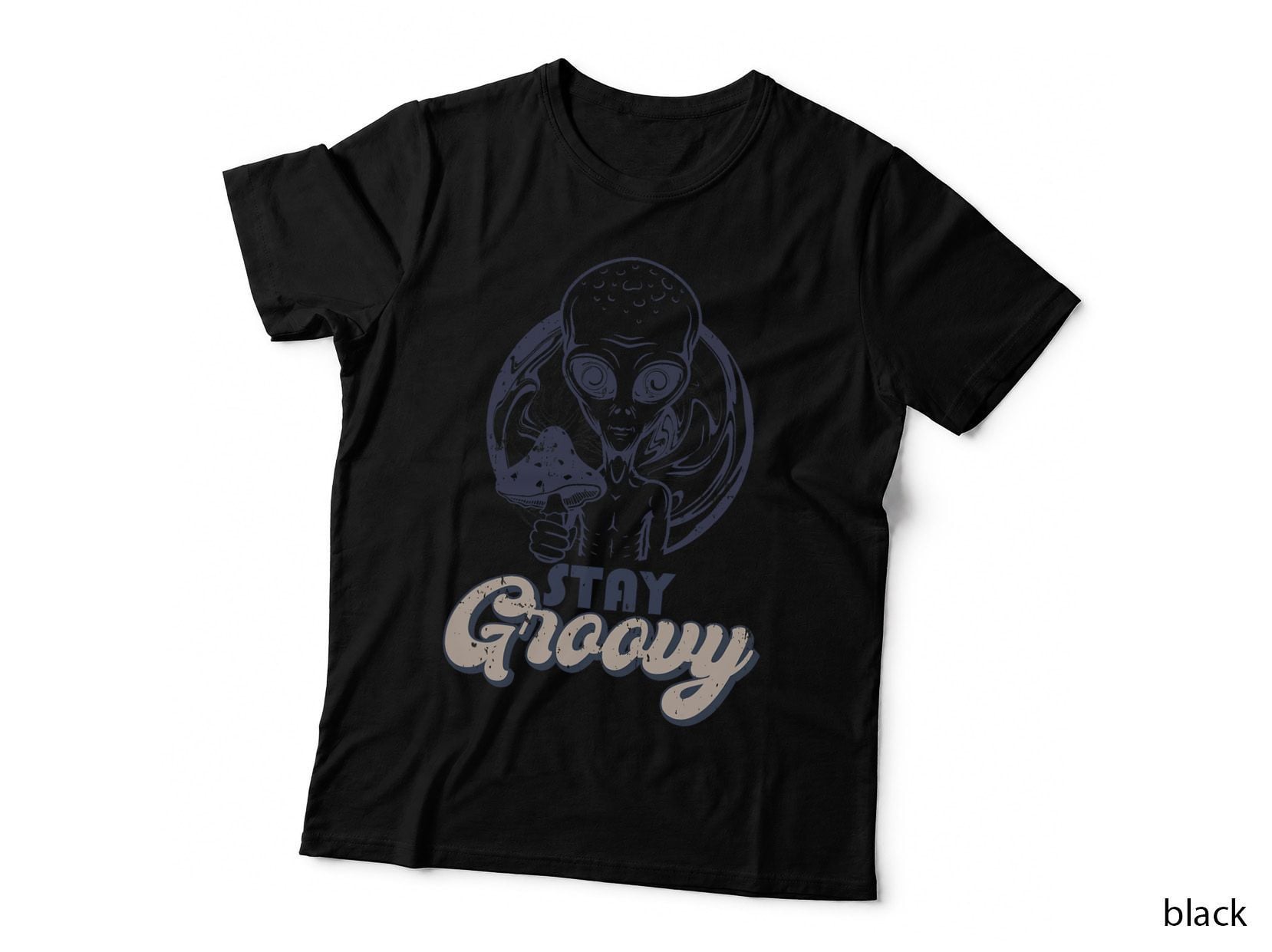 Stay Groovy Trippy Alien Hippie Mushroom T-Shirt