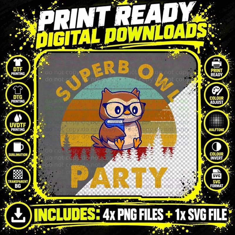 Superb Owl Party What We Do in the Shadows Classic Png SVG Digital Bundle