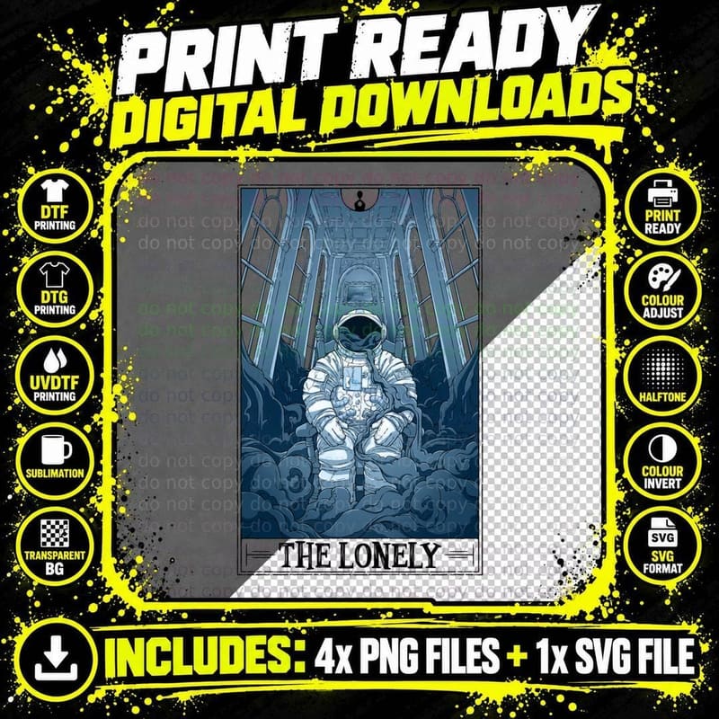 The Lonely Tarotesque - (Light) Classic T-Shirt Png SVG Digital Bundle