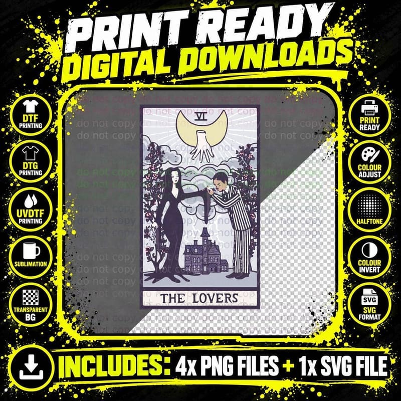 The Lovers VI - Tarot Classic T-Shirt Png SVG Digital Bundle