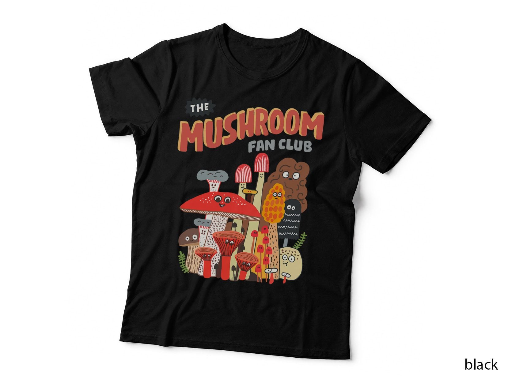 The Mushroom Fan Club Retro Cute Cottagecore Mushroom Hat T-Shirt