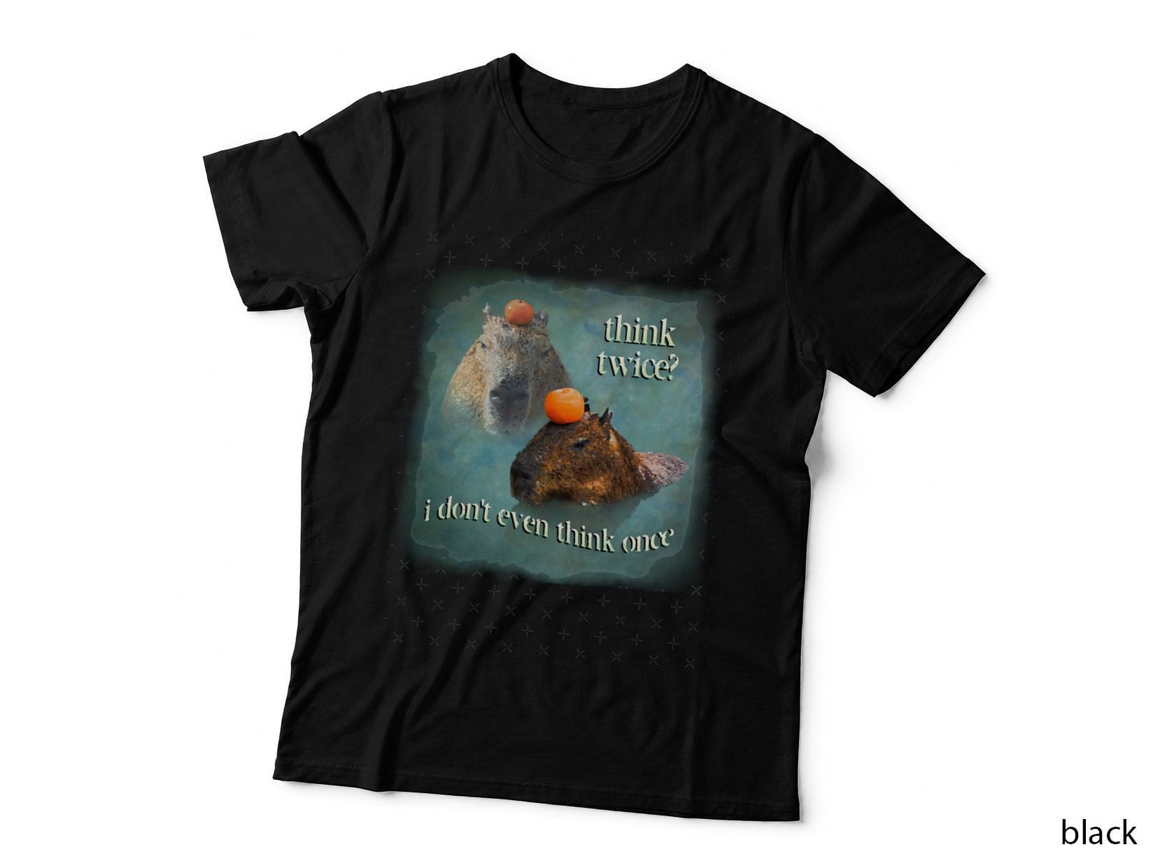 Think Twice I Don& 39, T Even Think Once Capybara Word Art Classic T-Shirt