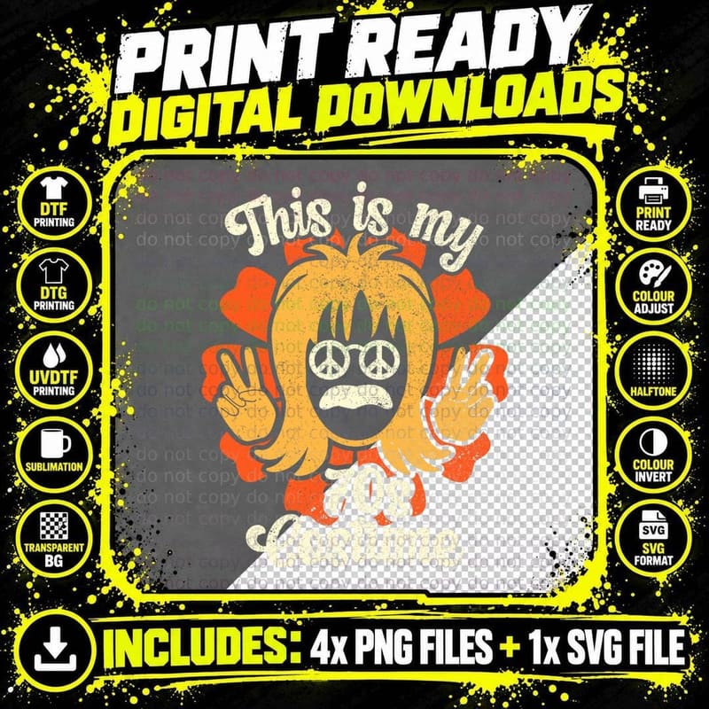 This Is My 70s Costume, Men Women, 70s Outfit Png SVG Digital Bundle