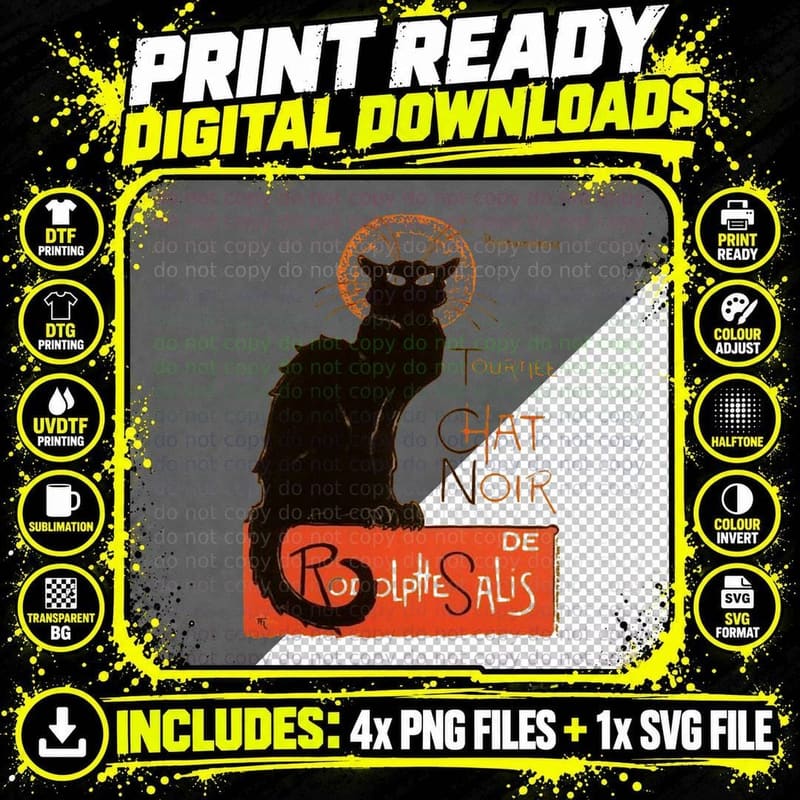 Tournee Du Chat Noir After Steinlein Classic T-Shirt Png SVG Digital Bundle