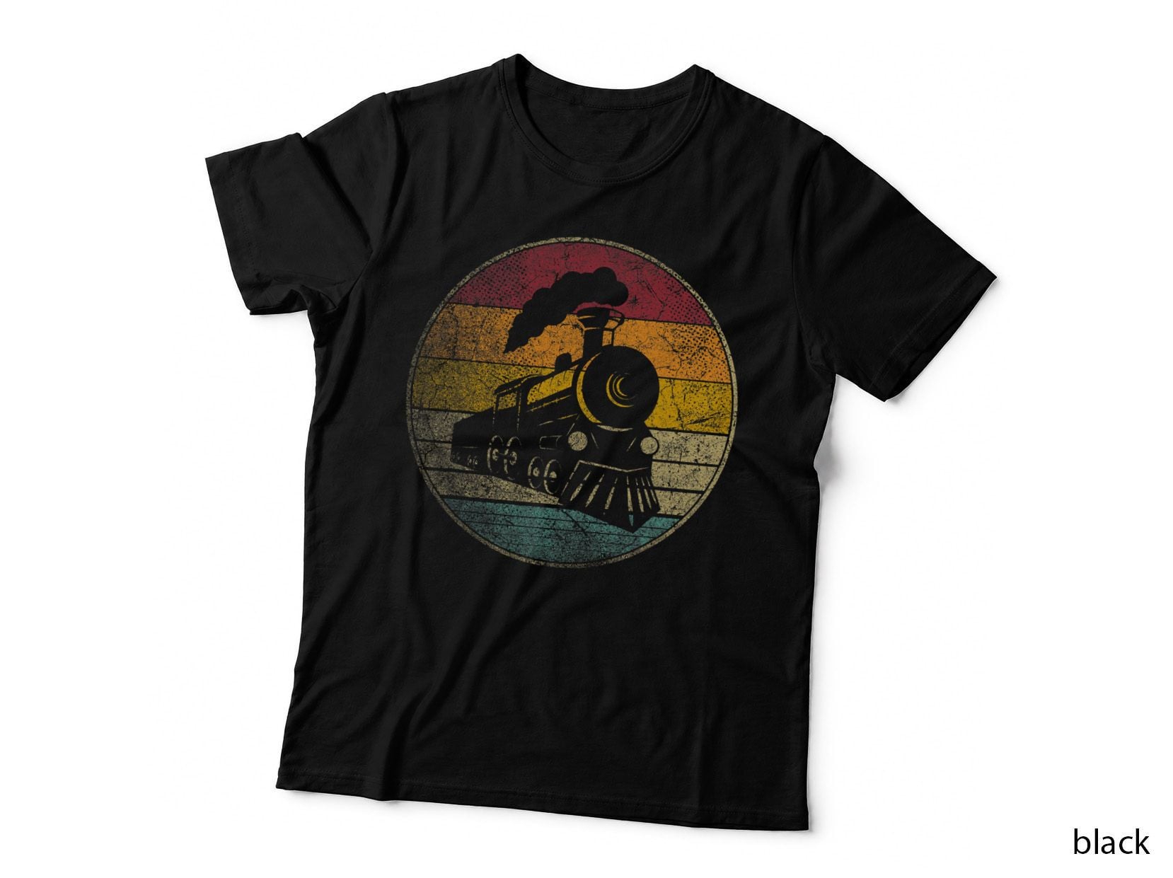 Train Vintage Distressed Retro Engineer Engine Conductor T-Shirt