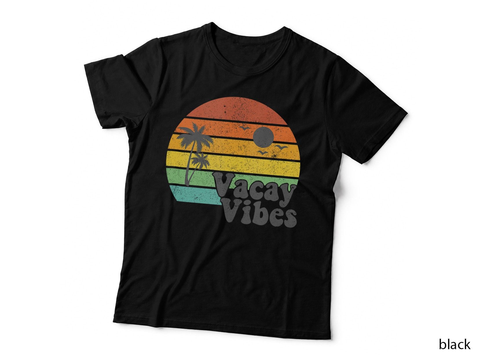 Vacay Vibes Retro Beach Vacation Summer Quote Women Gift, Vintage T-Shirt