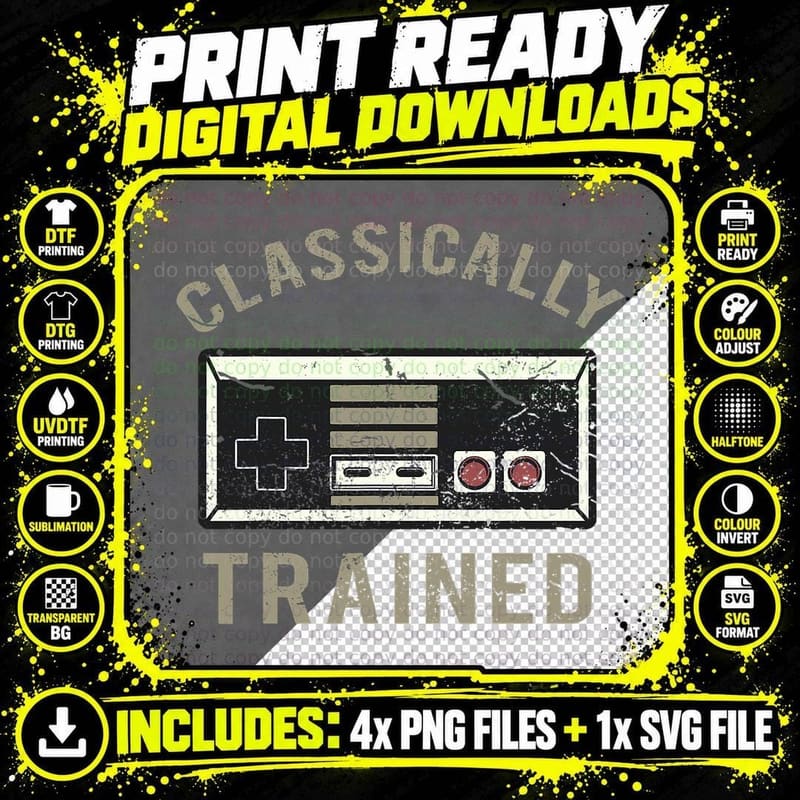 Video Game Retro Vintage Distressed T-Shirt Png SVG Digital Bundle