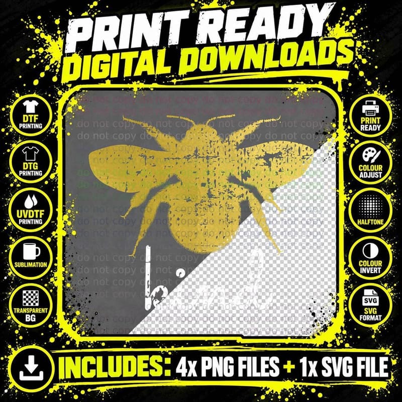 Vintage Be Kind - Bumblebee Bee Kind Kindness Gift Png SVG Digital Bundle