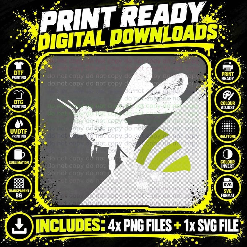 Vintage Bee Keeper Flying Honey Bee Lover Png SVG Digital Bundle