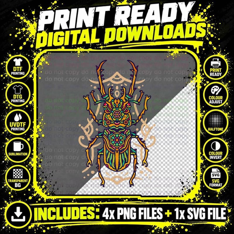 Vintage Beetles Bugs Insect Cute Beetles Bug Catcher Png SVG Digital Bundle